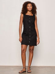 Posh Button Linen Dress