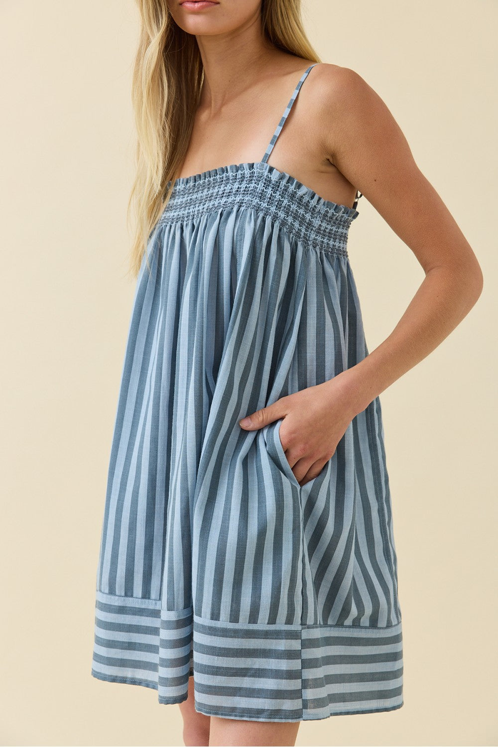 Vienna Smocked Striped Dress