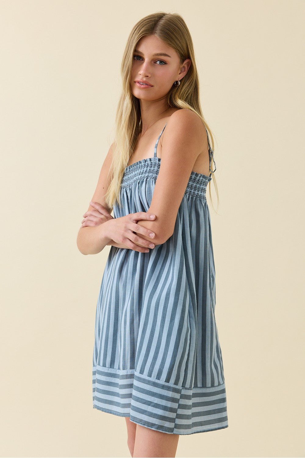 Vienna Smocked Striped Dress