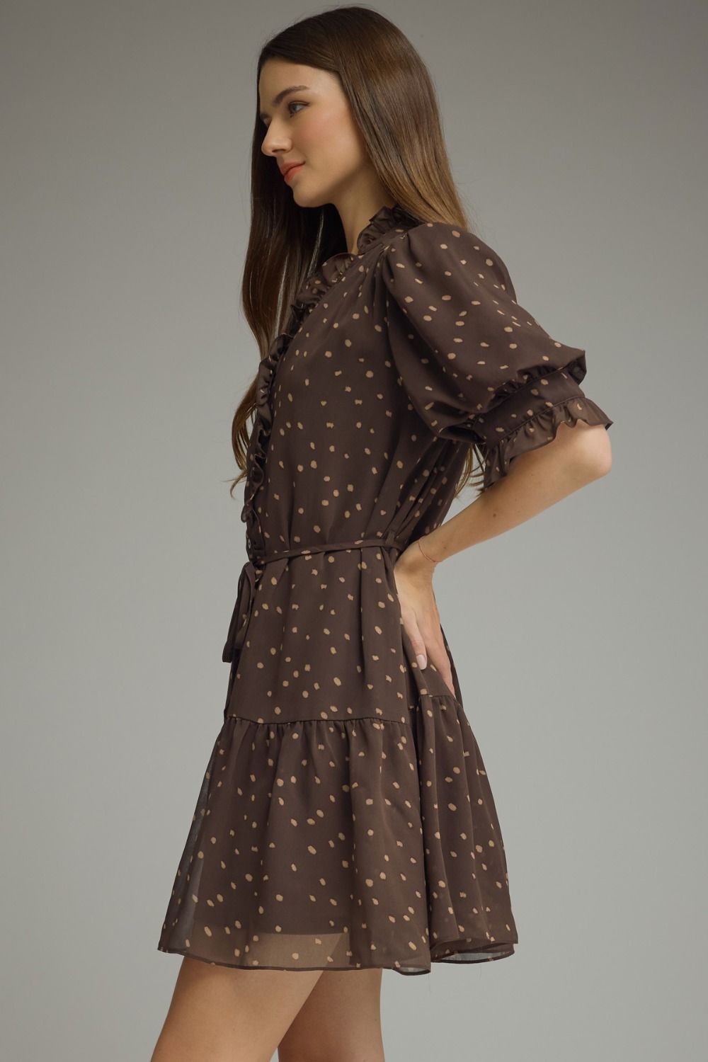 Vivienne Dotted Ruffle Dress
