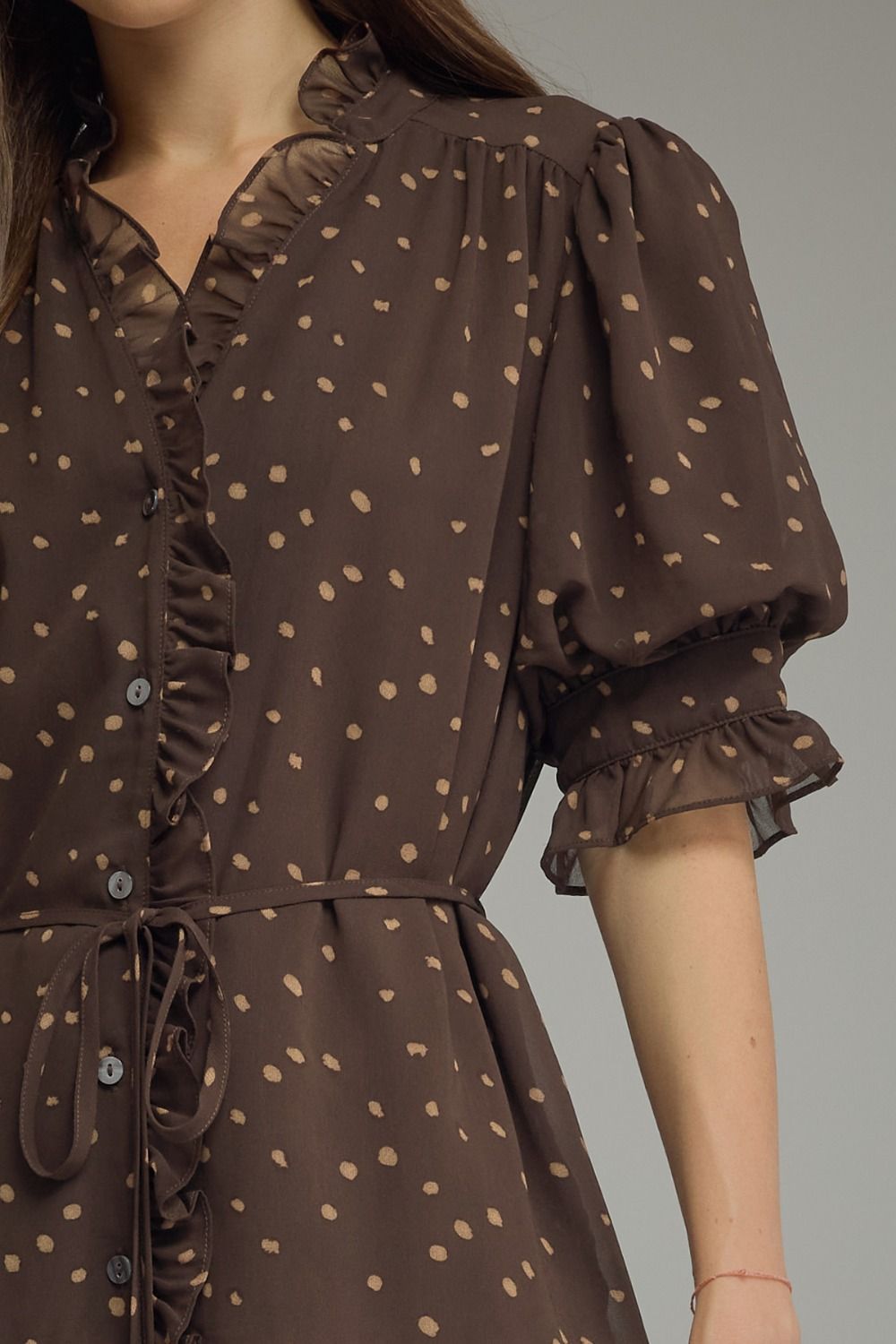 Vivienne Dotted Ruffle Dress