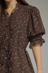 Vivienne Dotted Ruffle Dress