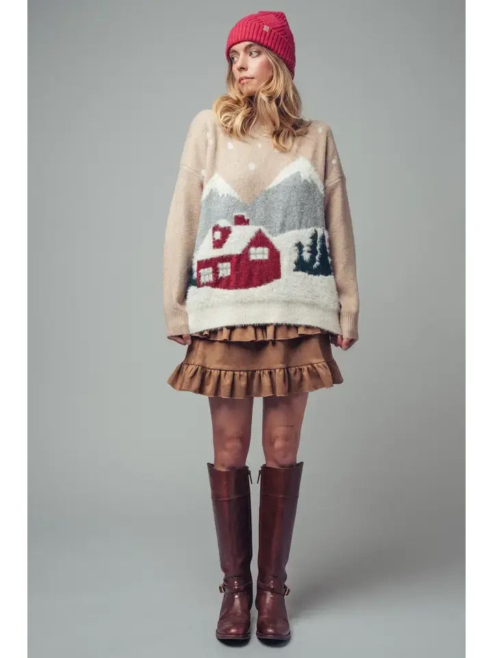 Winter Scene Knit Sweater