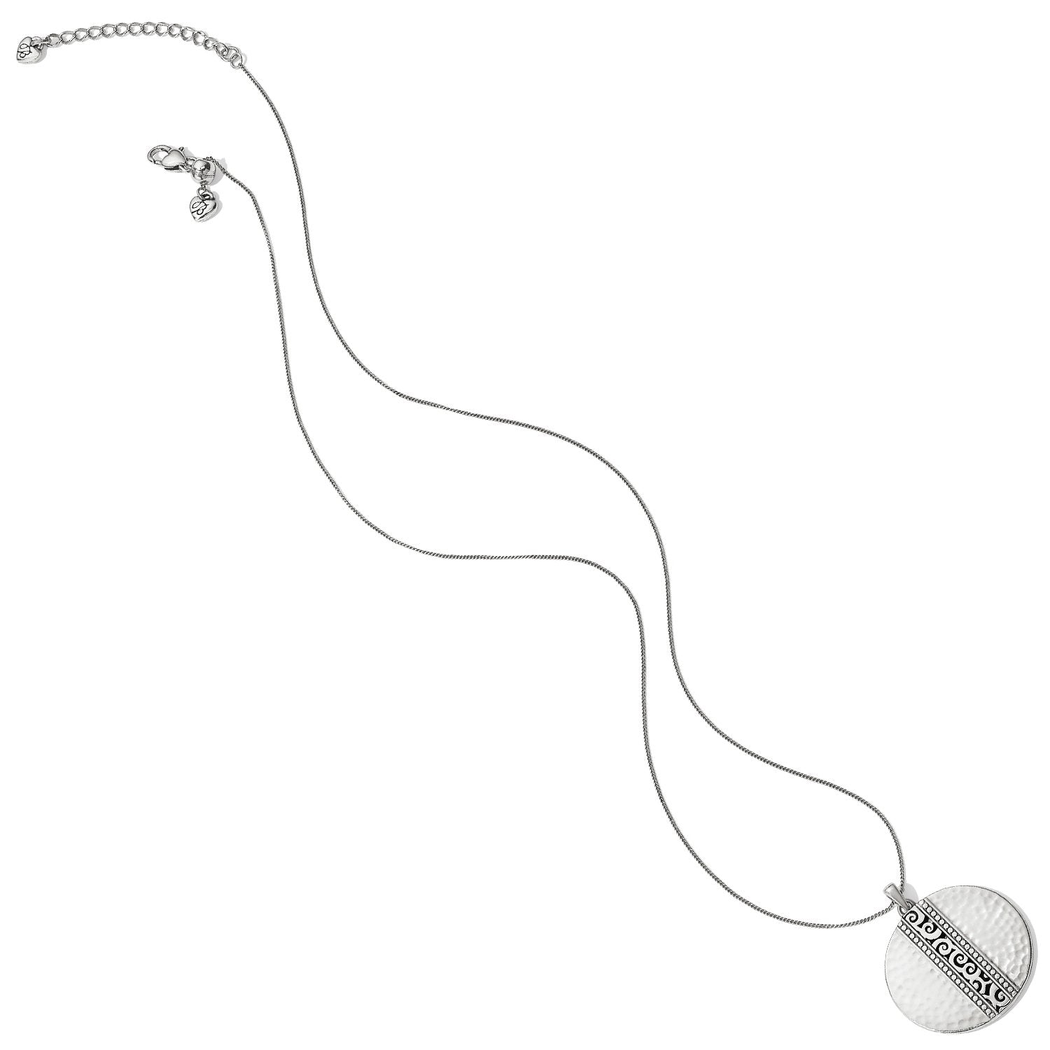 Mingle Silver Disc Necklace Length View
