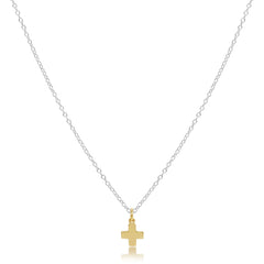 16" Necklace Sterling Mixed Metal - Signature Cross Gold