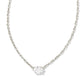 Kendra Scott Cailin Crystal Pendant Necklace In Rhodium Metal White.