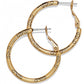 Small Hoop Charm Earrings Gold Side View