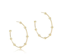 Beaded Simplicity 1.5" Post Hoop - 4mm Gold