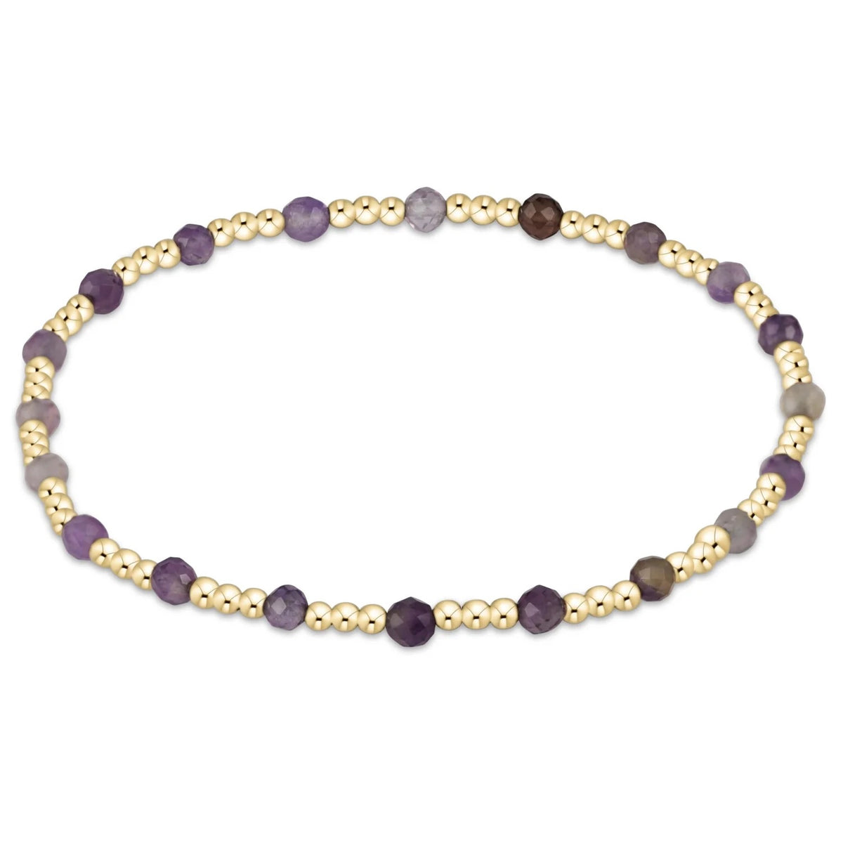 egirl Gemstone Gold Sincerity Pattern 3mm Bead Bracelet