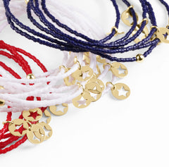 egirl Hope Classic Bracelet - White - Star Small Gold Disc
