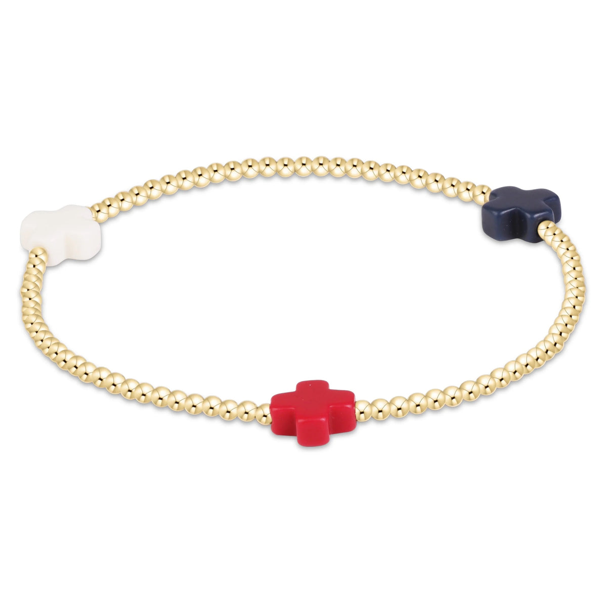 egirl Signature Cross 2mm Gold Bracelet - Firecracker
