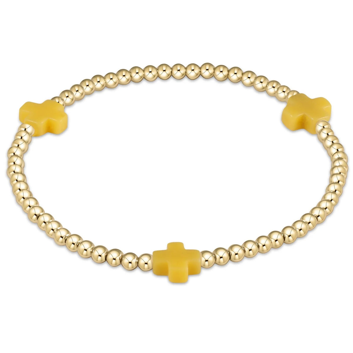 egirl Signature Cross Gold Pattern 3mm Bead Bracelet