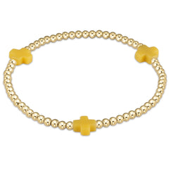 egirl Signature Cross Gold Pattern 3mm Bead Bracelet