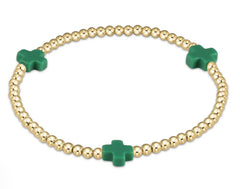 egirl Signature Cross Gold Pattern 3mm Bead Bracelet