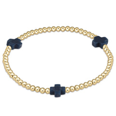 egirl Signature Cross Gold Pattern 3mm Bead Bracelet