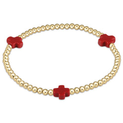 egirl Signature Cross Gold Pattern 3mm Bead Bracelet