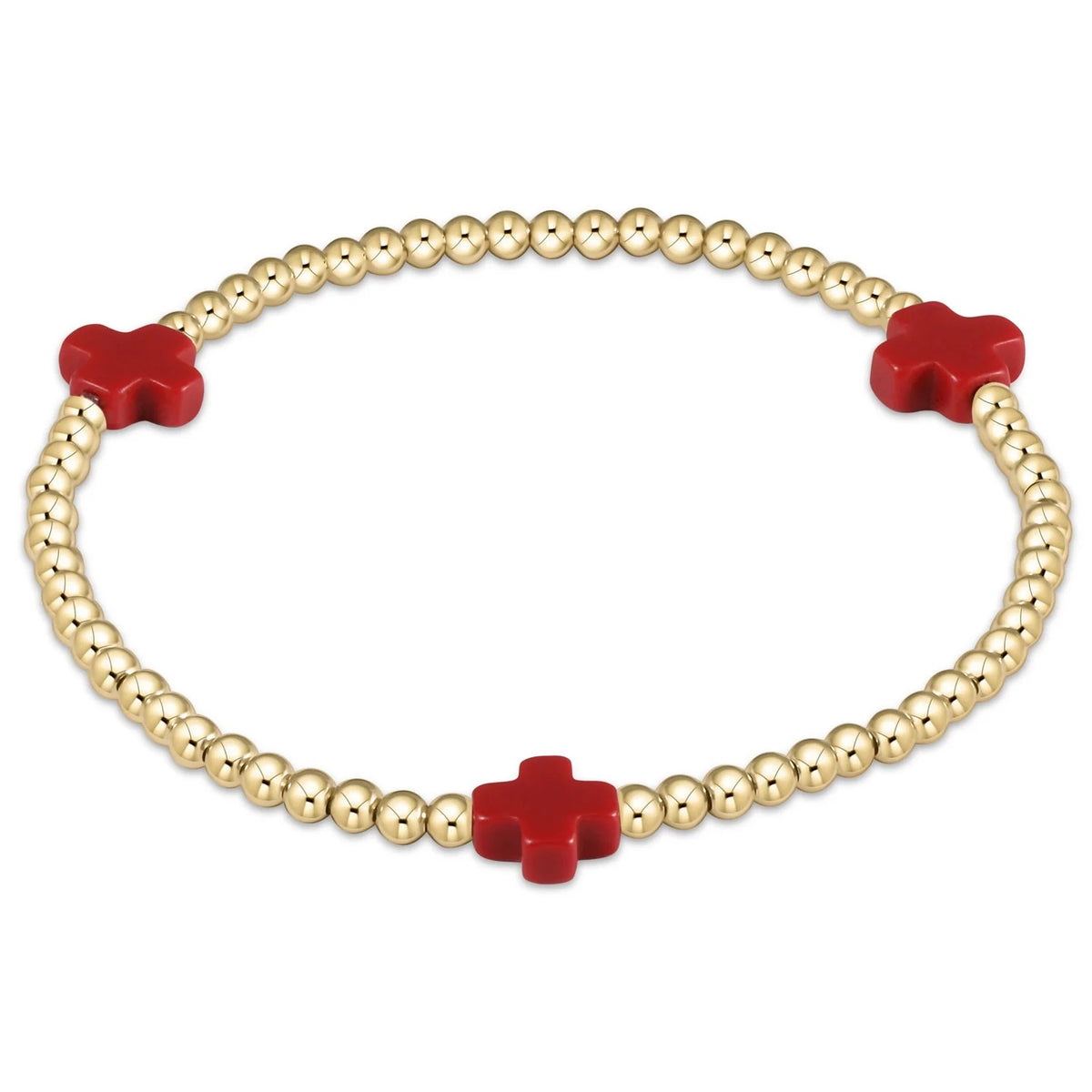 egirl Signature Cross Gold Pattern 3mm Bead Bracelet