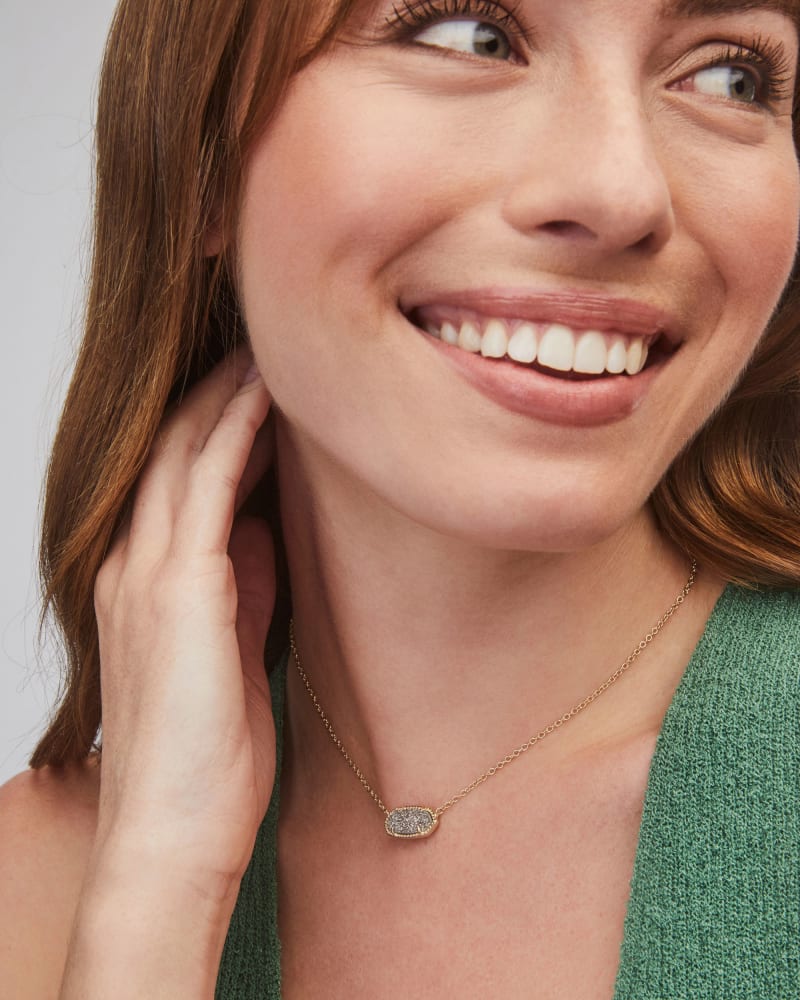 Elisa Gold Platinum Drusy Necklace model image