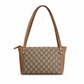 Emma Shoulder Bag - Upcycled Interlock - Mocha Mousse front view