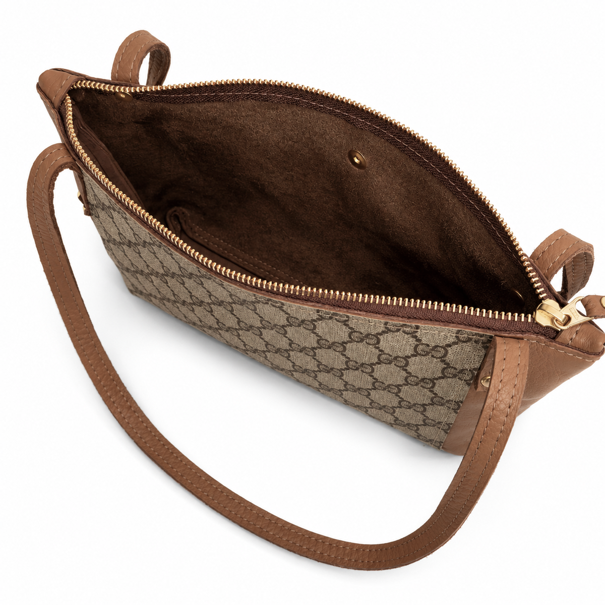 Emma Shoulder Bag - Upcycled Interlock - Mocha Mousse detail view 2
