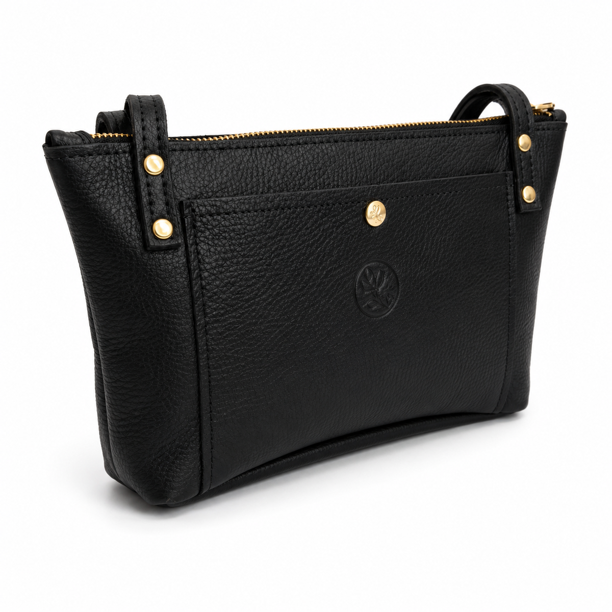 Emma Shoulder Bag - Upcycled Monogram - Black detail view 3