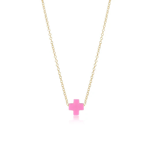 enewton signature cross necklace in bright pink.