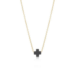 enewton signature cross necklace in charcoal.