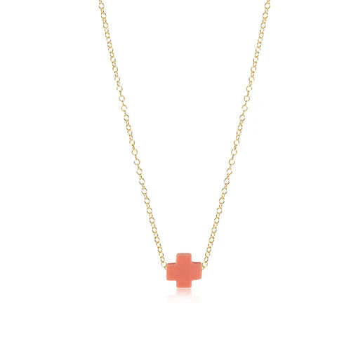 enewton signature cross necklace in coral.