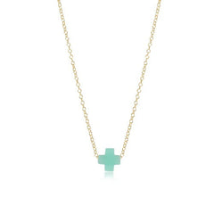enewton signature cross necklace in mint.