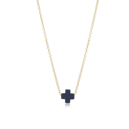 enewton signature cross necklace in navy.