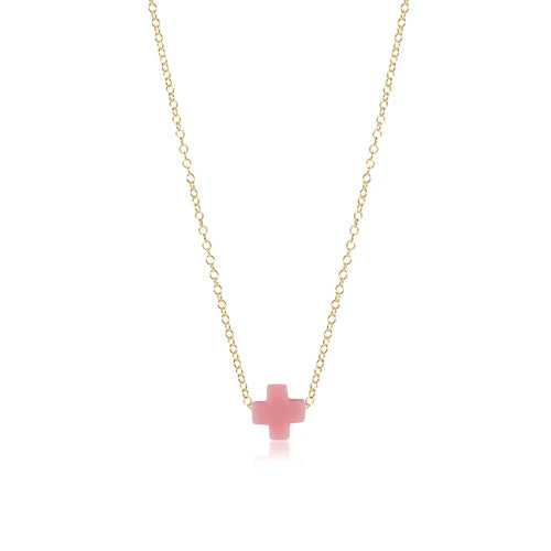 enewton signature cross necklace in pink.