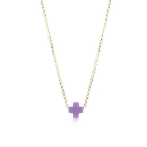 enewton signature cross necklace in purple.