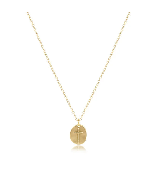 16" Necklace Gold - Inspire Small Gold Charm