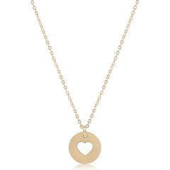 16" Necklace Gold - Love Gold Disc
