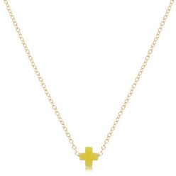 16" Necklace Gold - Signature Cross Small
