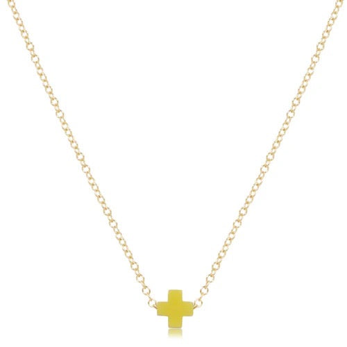 16" Necklace Gold - Signature Cross Small