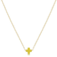 16" Necklace Gold - Signature Cross Small