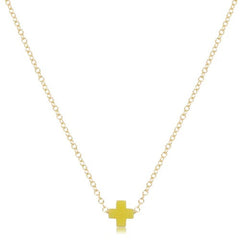 16" Necklace Gold - Signature Cross Small