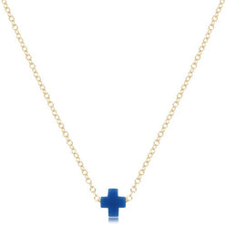 16" Necklace Gold - Signature Cross Small