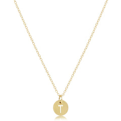 16" Necklace Gold - Respect Small Gold Disc