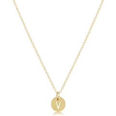 16" Necklace Gold - Respect Small Gold Disc