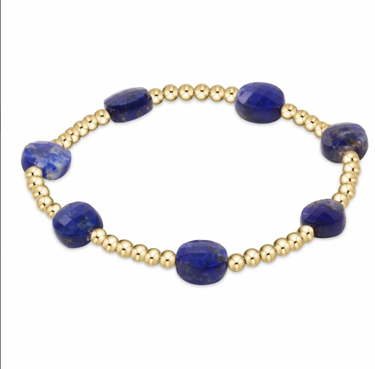 Admire Gold Bead Bracelet - 3mm Lapis