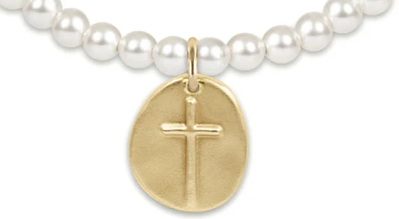 Classic Pearl 4mm Bead Bracelet - Inspire Gold Charm