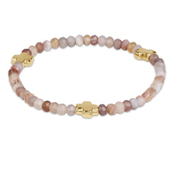 enewton Signature Cross Gold 4mm Gemstone Bracelet in Botswana Agate (Botswana Agate)