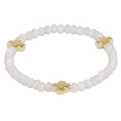 enewton Signature Cross Gold 4mm Gemstone Bracelet in Mother Of Pearl (Mother Of Pearl)