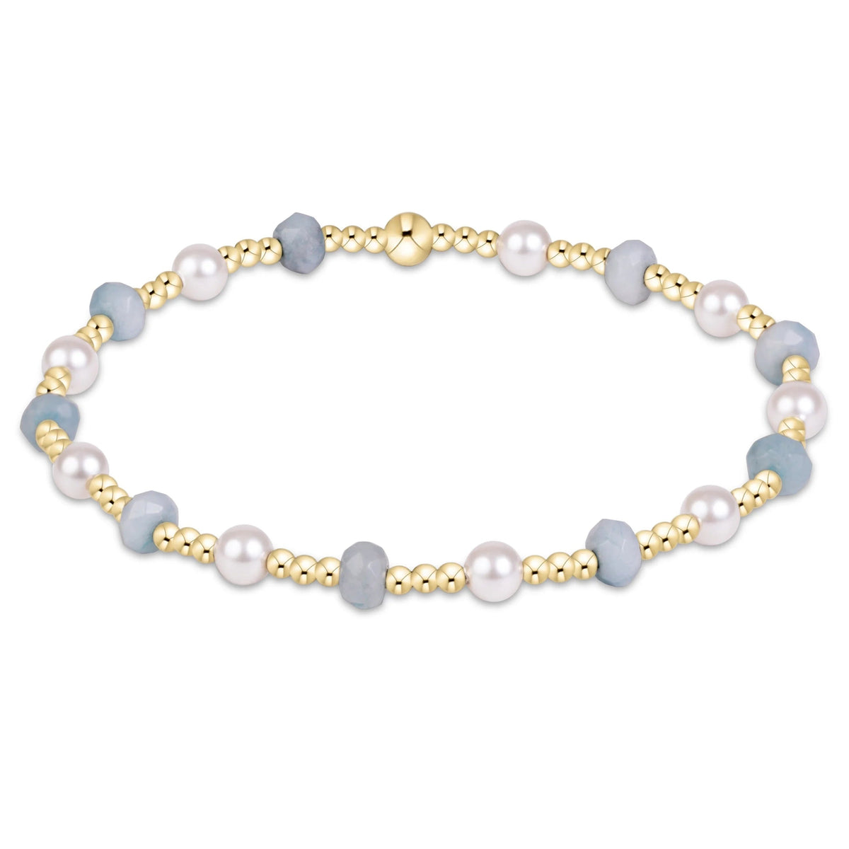 enewton Sincerity Gemstone & Pearl 4mm Bracelet in Aquamarine (Aquamarine)