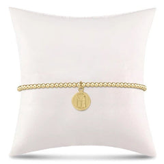 Classic Gold 2mm Bead Bracelet - be you. Small Gold Word Disc