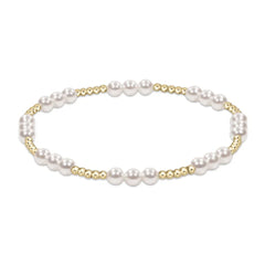 Classic Joy Pattern 4mm Bead Bracelet - Pearl - ENEWTON