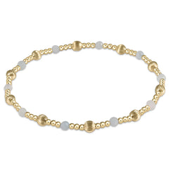 Dignity Sincerity Pattern 4mm Bead Bracelet - Aquamarine