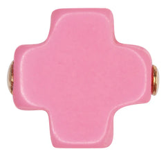 egirl Signature Cross Gold Pattern 3mm Bead Bracelet with bright pink crosses.